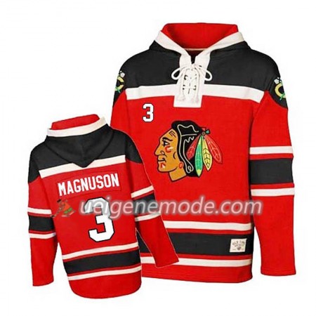 Herren Eishockey Chicago Blackhawks Keith Magnuson 3 Rot Sawyer Hooded Sweatshirt